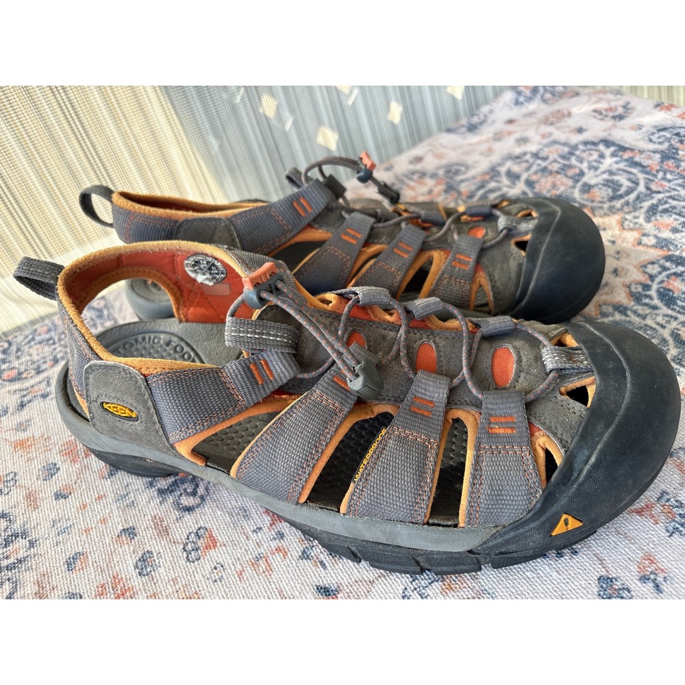 Keen Newport H2 Mens 12 Waterproof Hiking Sandals Grey Orange 1001938